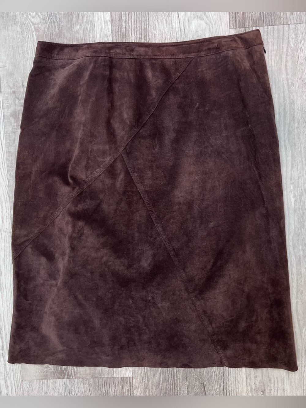 Kate Hill Chocolate Brown Suede Pencil Skirt Women’s Size 14